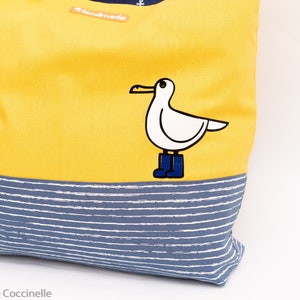 Sewing kit Charlie bag / tote bag: maritime design seagull image 7