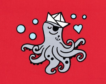 Strijkfoto octopus / octopus 12 cm x 11 cm