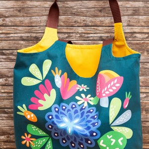 DIY Nähset / Nähpaket Charlie Bag / Einkaufstasche/Strandtasche, Nähmädchen mit Blumen mit eigenem Design Bild 4