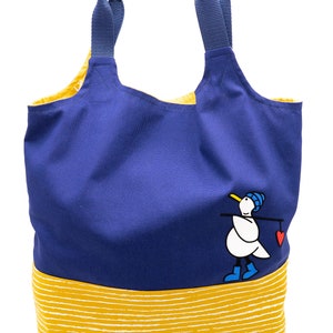 DIY naaiset / naaipakket Charlie Bag / boodschappentas maritiem blauwe meeuw met hart afbeelding 3