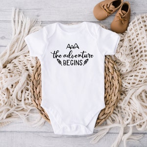 The adventure begins ONESIE®, Expecting mom gift, Funny baby clothes, Birth announcement outfit, Newborn baby bodysuit
