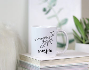 Scorpio Zodiac Mug, Scorpio Mugs, Scorpio Astrology Cup, Scorpio Birthday Gift, Constellation Cup, Scorpio Horoscope Mug, Cute Mug