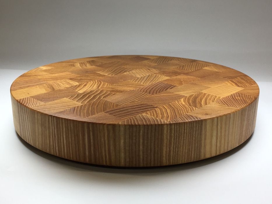 End Grain Round Cutting Board 400mm Round Butcher Block Etsy