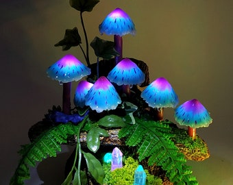 Mushroom Lamp, Fairy Night Light, Mushroom Decor, Unique Desk Lamp, Fairy Garden, Retro Home Decor, Cottagecore Nursery, Bedroom Lighting