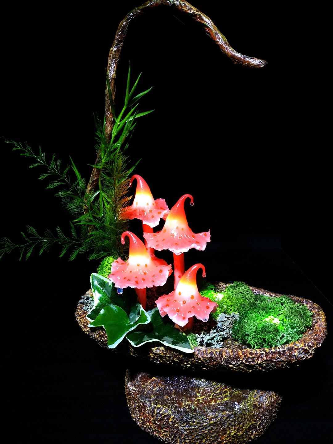 Mushroom Lamp Red Mushroom Bedroom Decor Unique Table Lamps Etsy