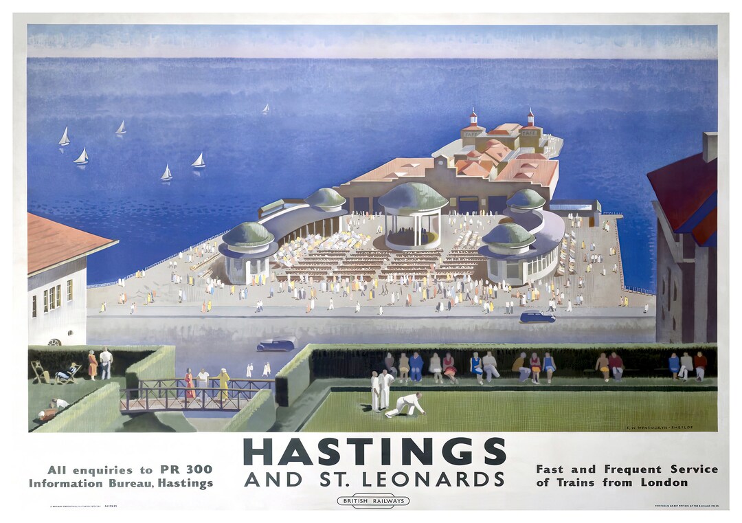 HASTINGS Vintage Railway Poster / Fine Art Print Etsy UK