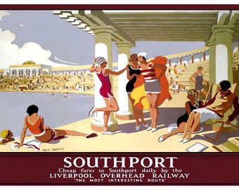 Southport Seaside Szenen Print Poster A4 A3 A2 A1 Southport Seaside Szenen Print Poster A4 A3 A2 A1