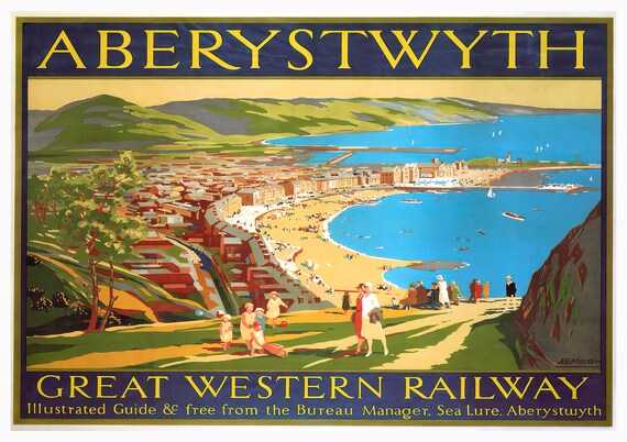 Vintage Popular Welsh Wales British Travel Railway GWR LMS Posters A5/A4/A3/A2 