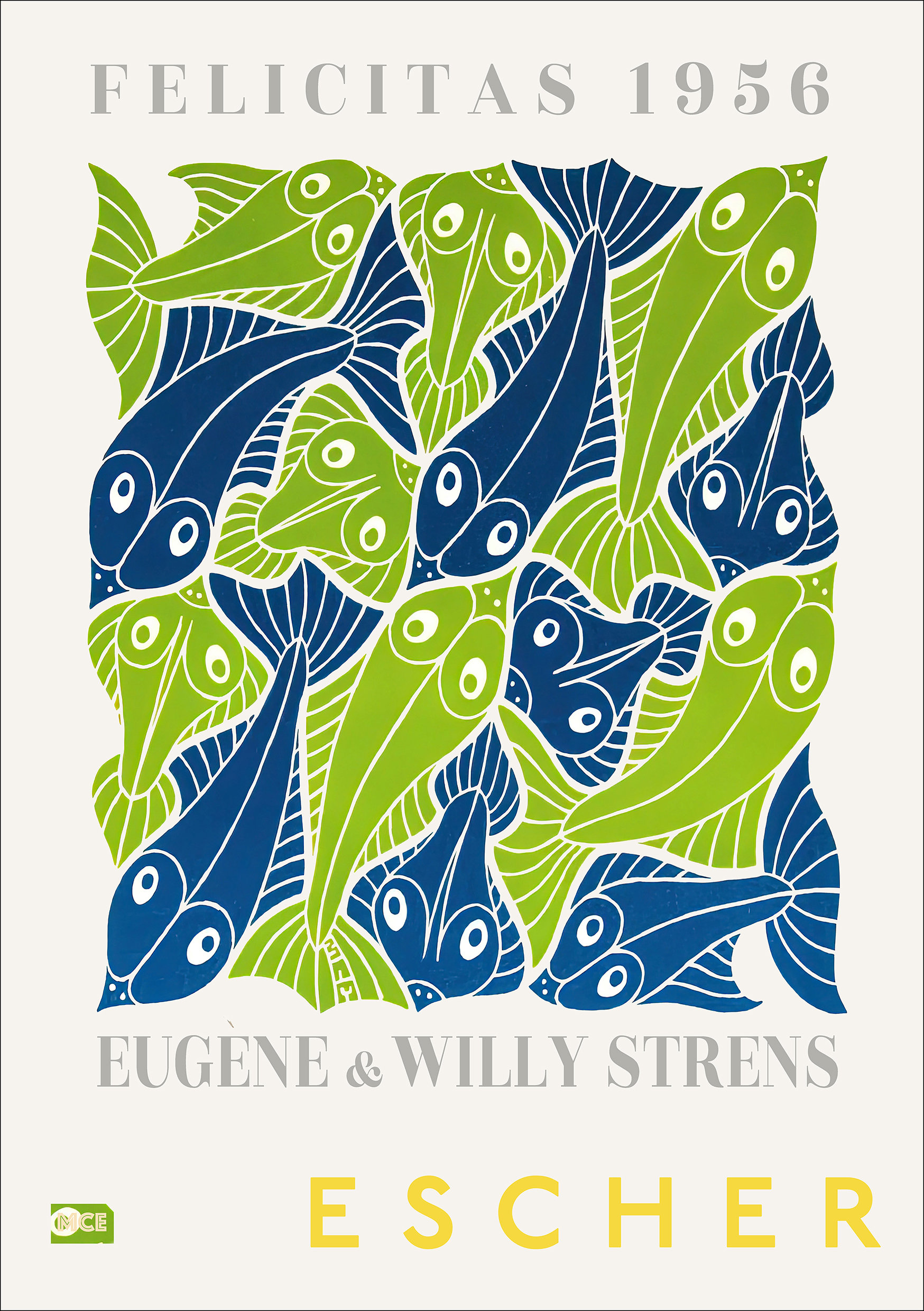 M. C. ESCHER BIRD FISH Print Gallery Poster Exhibition Etsy