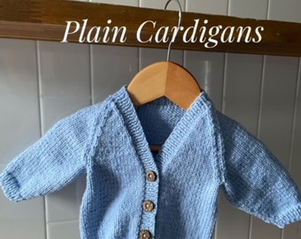 Cardigan, NB, 3-6 Mths, 6-18 Mths, Hand Knitted 100% Wool, Classic, Unisex Baby Clothes, Boy Cardigan, Girl Cardigan, Baby Gift, Baby Shower