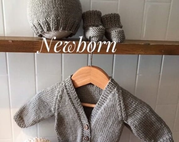 Newborn baby set 100% WOOL "Classic", Hand Knitted, Unisex Baby Clothes, Newborn Hospital Outfit, Coming home outfit, Baby shower