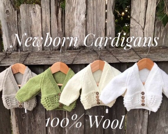 Cardigan, Newborn, Hand Knitted 100% Wool, Unisex Baby Clothes, baby girl cardigan, baby boy cardigan, coming home outfit, hospital bag
