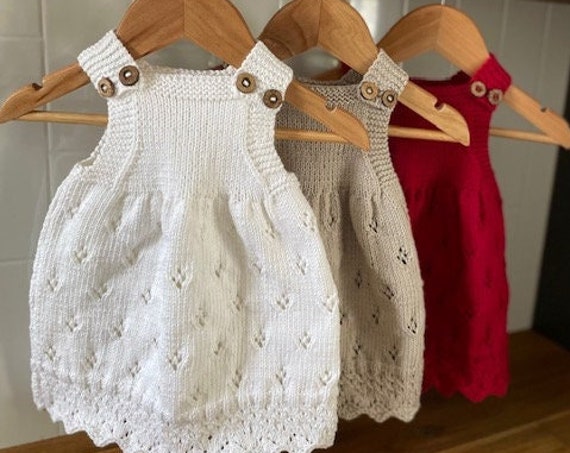 12-24 Months Cotton Dress, hand knitted, Toddler spring dress, Toddler summer dress, First Birthday,