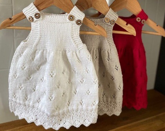 3-9 Months Cotton Dress, hand knitted, baby spring dress, baby summer dress, baby,shower