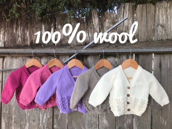 Cardigan, NB, 3-6 Months, 6-18 Months, Toddler Sweater, Hand Knitted 100% Wool, Unisex Baby Clothes, baby girl cardigan, baby boy cardigan,