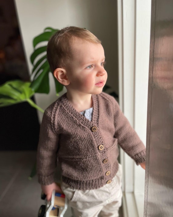 CARDIGAN Size NB up to 18 Months 100 WOOL Hand Knitted Boy Cardigan Girl Cardigan Unisex Baby Knitted Clothes 2 Rows Garter Stitch Etsy UK