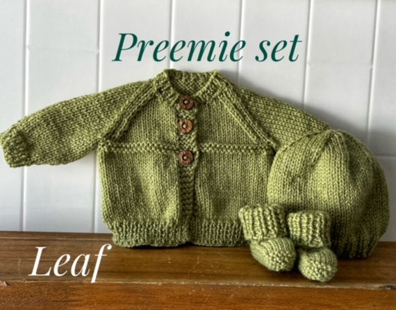 PREEMIE baby Set, Cardigan, Beanie, Booties, New baby, Premature baby, Baby gift, Baby shower, Knitted set,