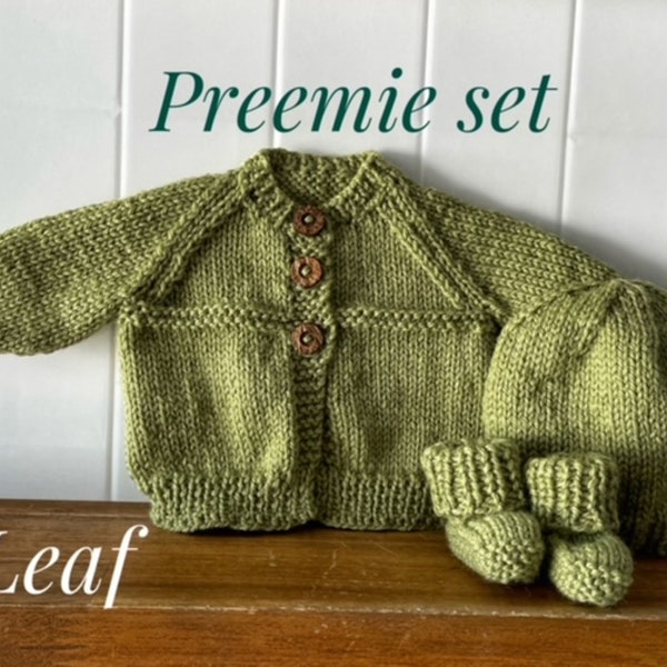 PREEMIE baby Set, Cardigan, Beanie, Booties, New baby, Premature baby, Baby gift, Baby shower, Knitted set,