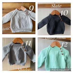 Pullover, Pullover, 2 und 3 Jahre, handgestrickt, 100 % Wolle, Unisex-Kleinkindkleidung, Jungenpullover, Mädchenpullover, Kleinkindgeschenk, Winterpullover Bild 7