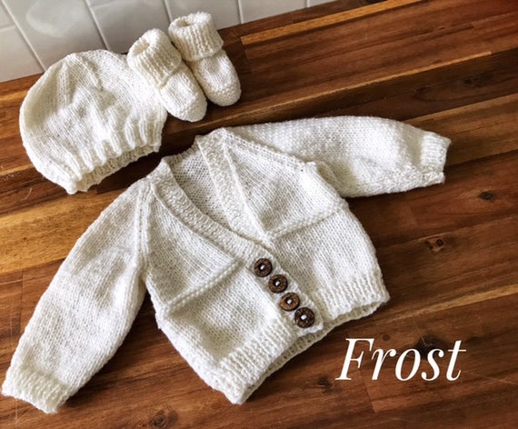 Newborn baby set 100% WOOL "BabyKeanie Basics", Hand Knitted, Unisex Baby Clothes, Newborn Hospital Outfit, Coming home outfit, Baby shower