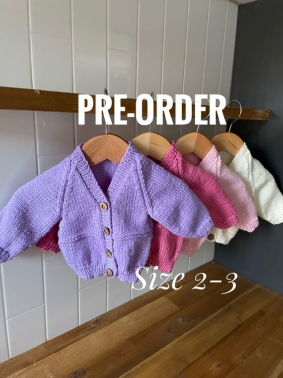 CARDIGAN Size 2-3 Years, 100% WOOL, Hand knitted, Boy Cardigan, Girl Cardigan, Unisex toddler knitted clothes, 2 Rows Garter Stitch