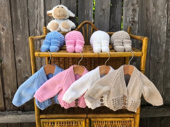 Newborn baby set 100% WOOL, Coming Home Outfit, Hand Knitted, Unsiex Baby Clothes, baby boy set, baby girl set
