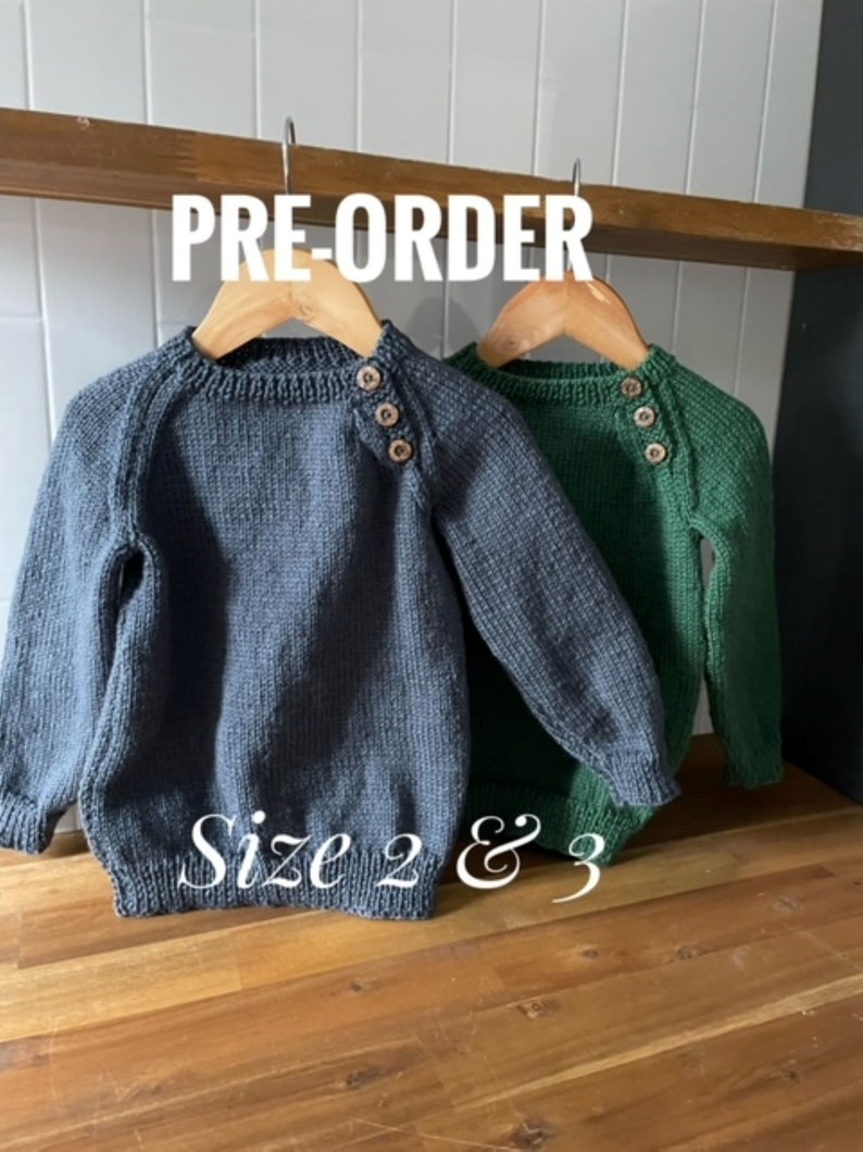 Pullover, Pullover, 2 und 3 Jahre, handgestrickt, 100 % Wolle, Unisex-Kleinkindkleidung, Jungenpullover, Mädchenpullover, Kleinkindgeschenk, Winterpullover Bild 1