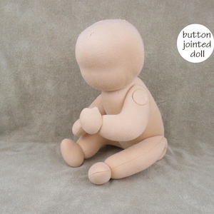 Blank waldorf doll 39 cm, 15.35 inch tall. Skincolor sunkissed. Anthroposophic doll basic. Button jointed, turnable limbs.  (AK56)