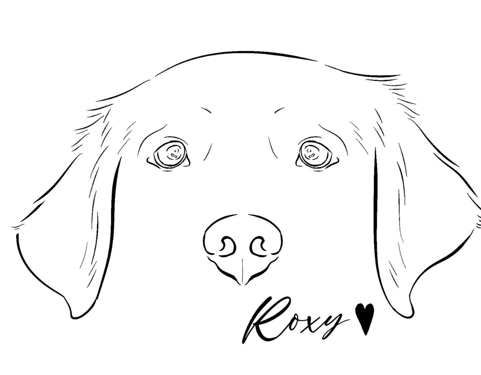 Custom Line Drawing Dog Ear Outline or Dog Tattoo Etsy