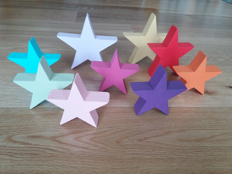 Handmade Wooden Decorative Stars Etsy