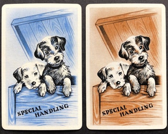 Pair of Vintage Swap//Playing Cards CUTE DALMATIAN DOGS