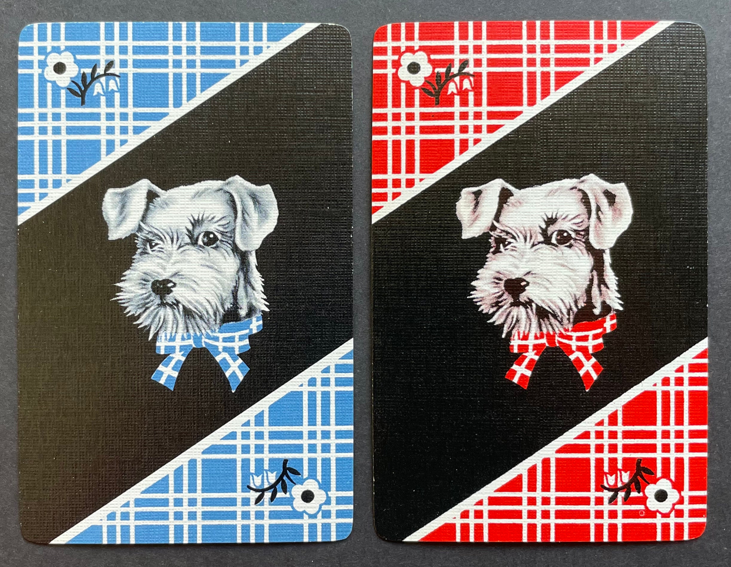 Playing cards swap cards vintage dogs Terrier English named linen Playing cards swap cards vintage dogs Terrier English named linen