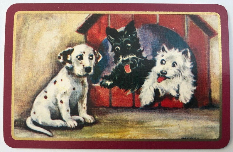 Pair of Vintage Swap//Playing Cards CUTE DALMATIAN DOGS