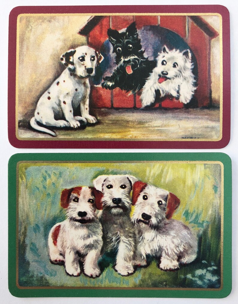 Pair of Vintage Swap//Playing Cards CUTE DALMATIAN DOGS