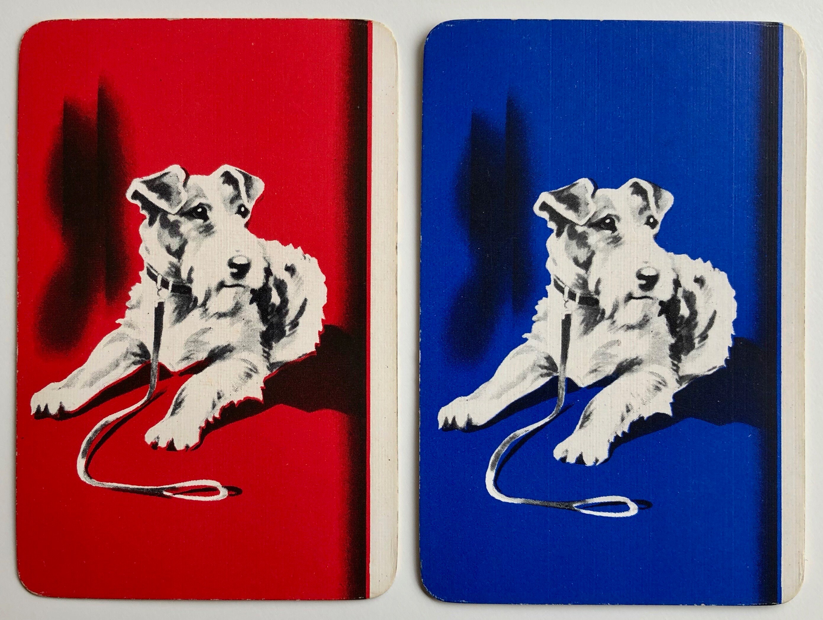 Pair of Vintage Swap/Playing Cards BEAUTIFUL DOGS HEADS Mint Cond 