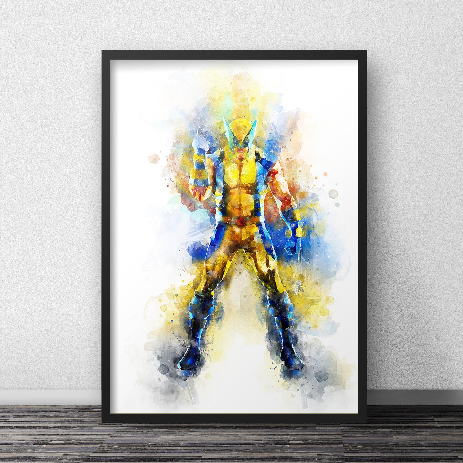 X men poster Wolverine Watercolor print boys room decor Etsy