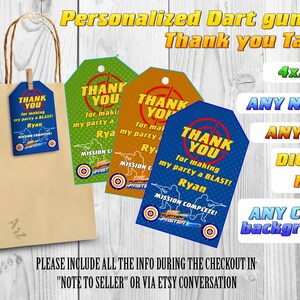 nerf thank you tags