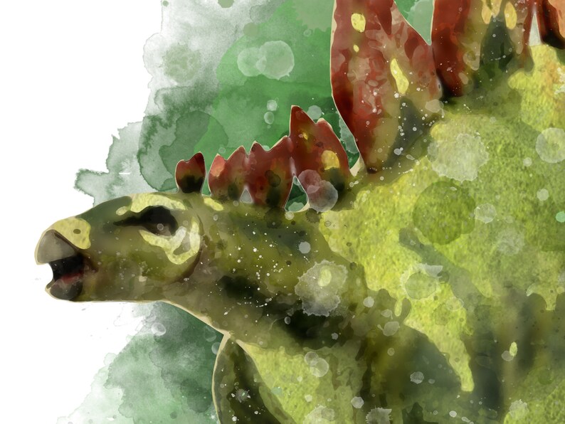 Stegosaurus watercolor poster Stegosaurus print digital | Etsy