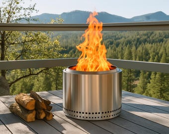 Rauchfreie Feuerstelle – Stilvolle Garten Feuerschale aus Stahl, Ø 38/50 cm, optional mit Deckel & Schutzhülle