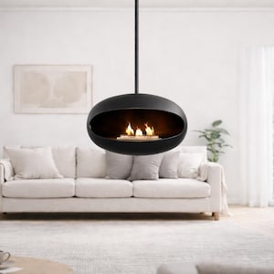 Eleganter und umweltfreundlicher Bio-Ethanol-Kamin – rauchfrei, abzugsfrei, schwebendes Design. Perfekt als Kaminkonsole oder Tischkamin Bild 5
