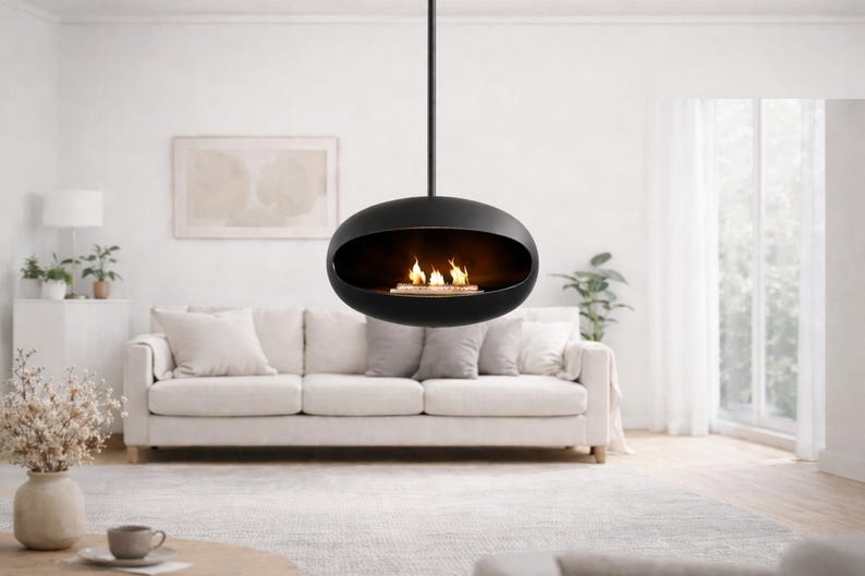 Eleganter und umweltfreundlicher Bio-Ethanol-Kamin – rauchfrei, abzugsfrei, schwebendes Design. Perfekt als Kaminkonsole oder Tischkamin Bild 5