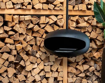 Chimenea colgante de bioetanol moderna, de techo, diseño elegante, ecológica, ideal para cualquier interior, fácil instalación, sin chimenea.