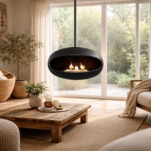 Eleganter und umweltfreundlicher Bio-Ethanol-Kamin – rauchfrei, abzugsfrei, schwebendes Design. Perfekt als Kaminkonsole oder Tischkamin Bild 4