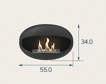 La Fuego – Atlas Slim Freestanding Bio Ethanol Fireplace | Sleek