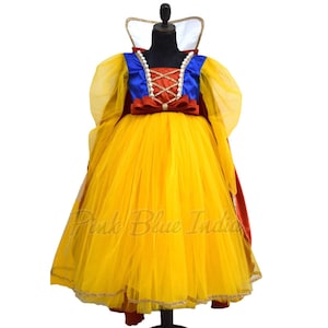 Snow White Disney Princess Dress, Toddler girl Halloween Costume,Snow White dress with Cloak,first birthday dress