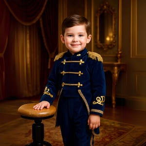 Royal Prince Charming Costume, First Birthday Outfit, Customized Prince Dress, Baby Boy Charming Suit for Party with Matching Velvet Cap