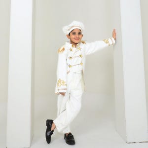 Ivory Prince Charming Costume, First Birthday Outfit, King Outfit for Boys, White Prince Outfit, Personalized Baby Prince Costume Set
