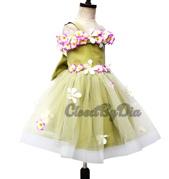 olive green baby girl dress
