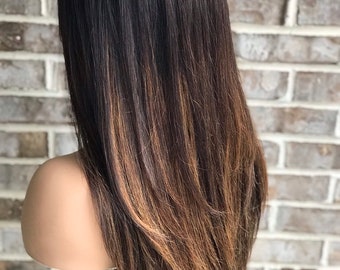 Full Lace Womens Wig Ombre Blonde Ombre Human Hair Etsy