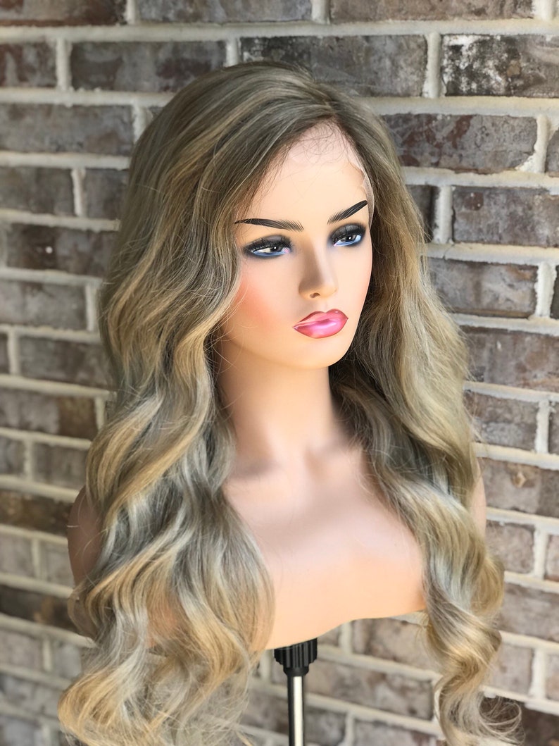 Lace Front Women S Wig Dimensional Blonde Balayage Highlight Lowlight Natural Human Hair Remy Hair Light Blonde Dark Blonde